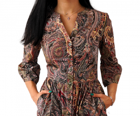 Rochie Din Bumbac BOHO – Model Paisley, Chic & Autentic [1]