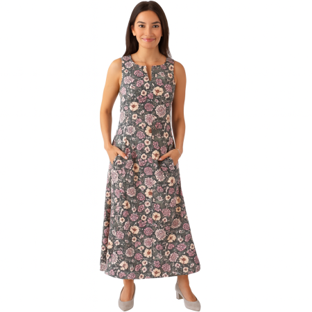 BLACK FRIDAY REDRESS - Rochie Din Bumbac – Imprimeu FLORAL Verde și Roz, Casual-Elegant