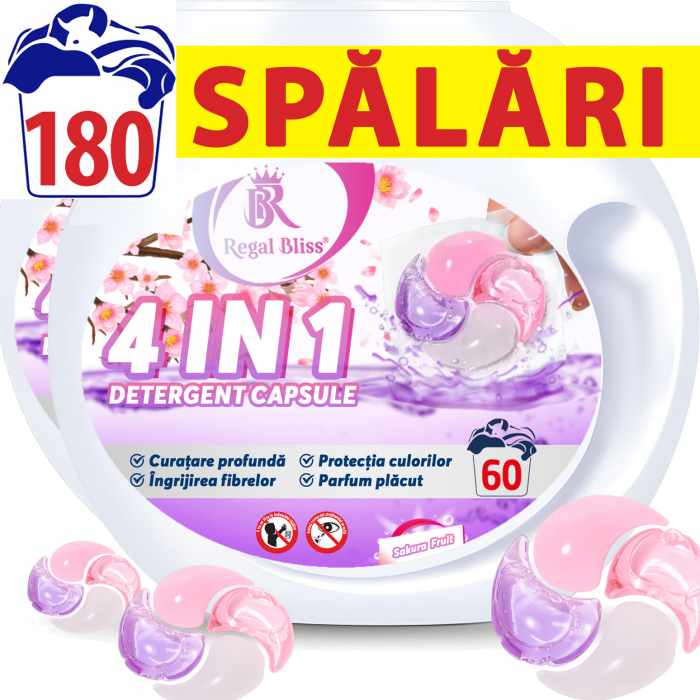 Detergent de rufe capsule 4in1, Sakura Fruit, 180 Spalari [1]
