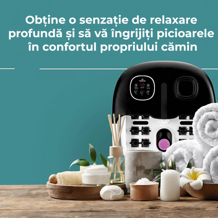 Aparat hidromasaj pliabil pentru picioare, Negru [9]