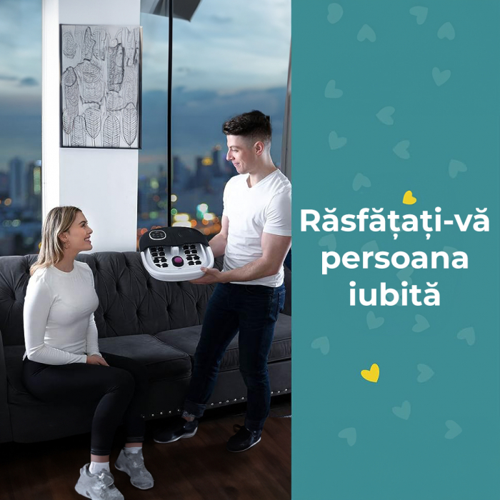 Aparat hidromasaj pliabil pentru picioare, Negru [8]