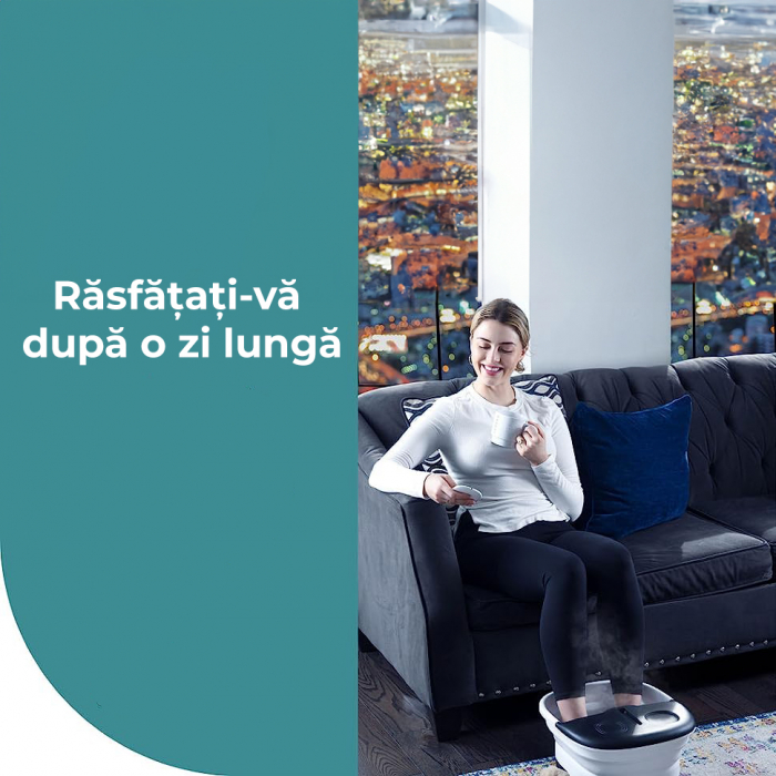 Aparat hidromasaj pliabil pentru picioare, Negru [7]