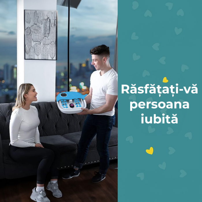 Aparat hidromasaj pliabil pentru picioare, Albastru [8]