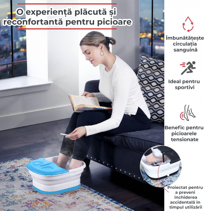 Aparat hidromasaj pliabil pentru picioare, Albastru [6]