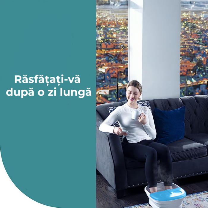 Aparat hidromasaj pliabil pentru picioare, Albastru [7]