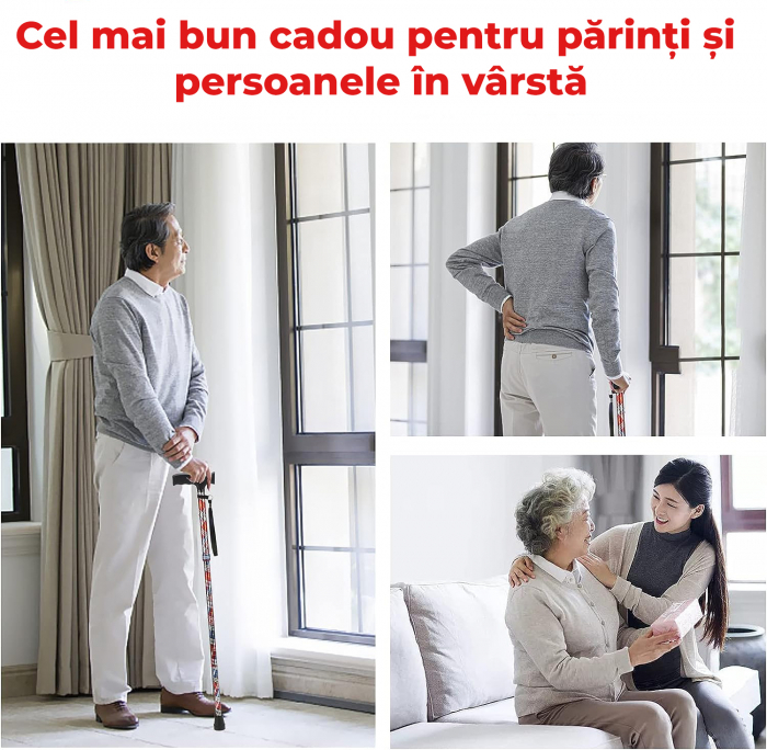 Baston ortopedic de sprijin pliabil - model cu dungi [6]