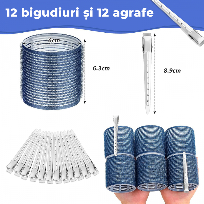 Bigudiuri profesionale de par - albastru [8]