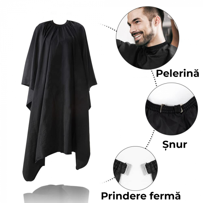 Foarfece profesionale de tuns si filat, Set de 10 piese, Negru si Auriu [6]