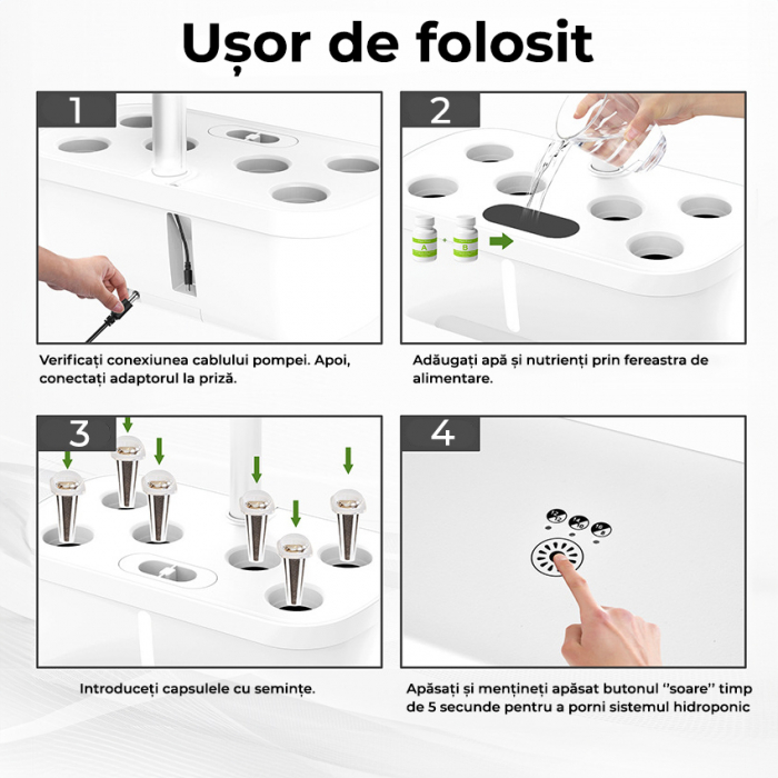 Ghiveci de plante cu sistem de cultivare hidroponica fara sol [4]