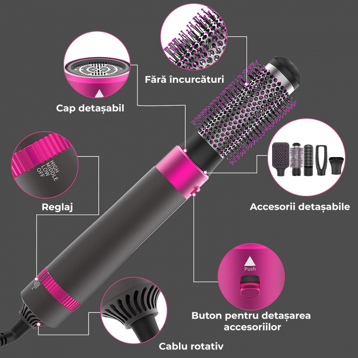 Perie electrica de par pentru volum 5 in 1 [3]