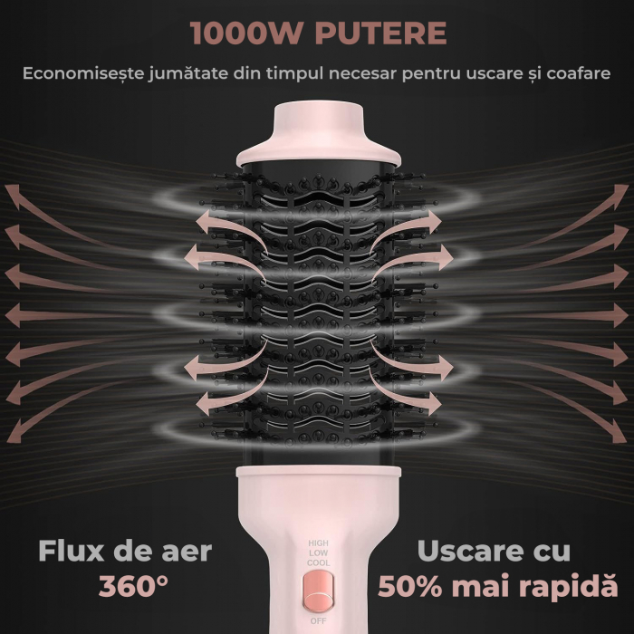Perie electrica de par pentru volum, cu turmalina ceramica [6]