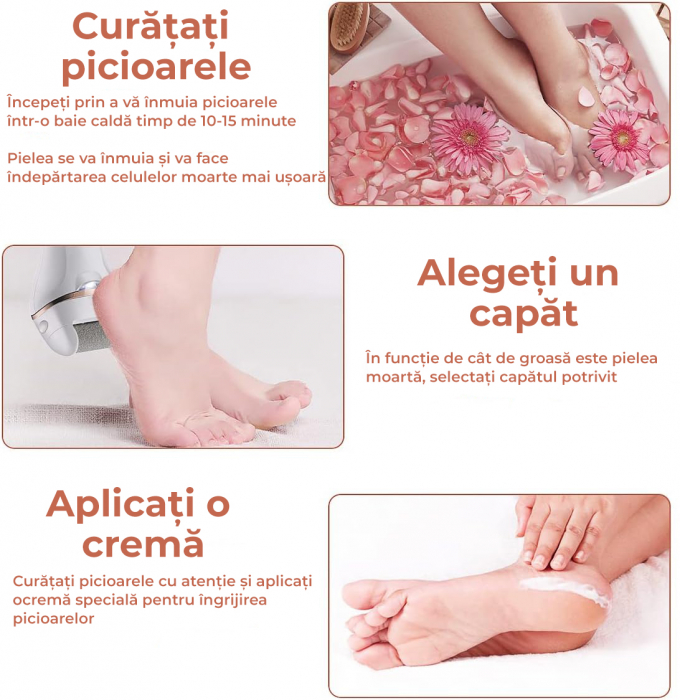 Pila electrica pentru picioare - alb [6]