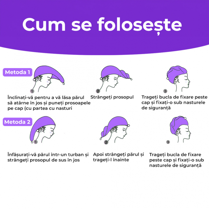 Prosoape de baie multicolore din microfibra, set 3 bucati [8]
