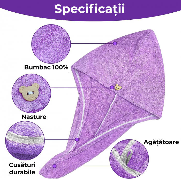 Prosoape de baie multicolore din microfibra, set 3 bucati [6]
