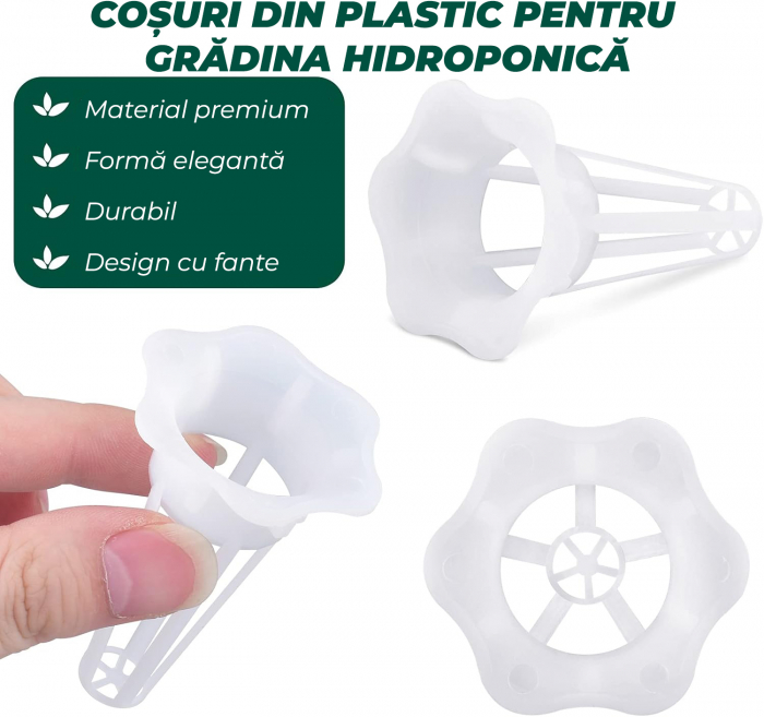 Set 12 cosuri de plastic pentru cresterea plantelor hidroponice [4]