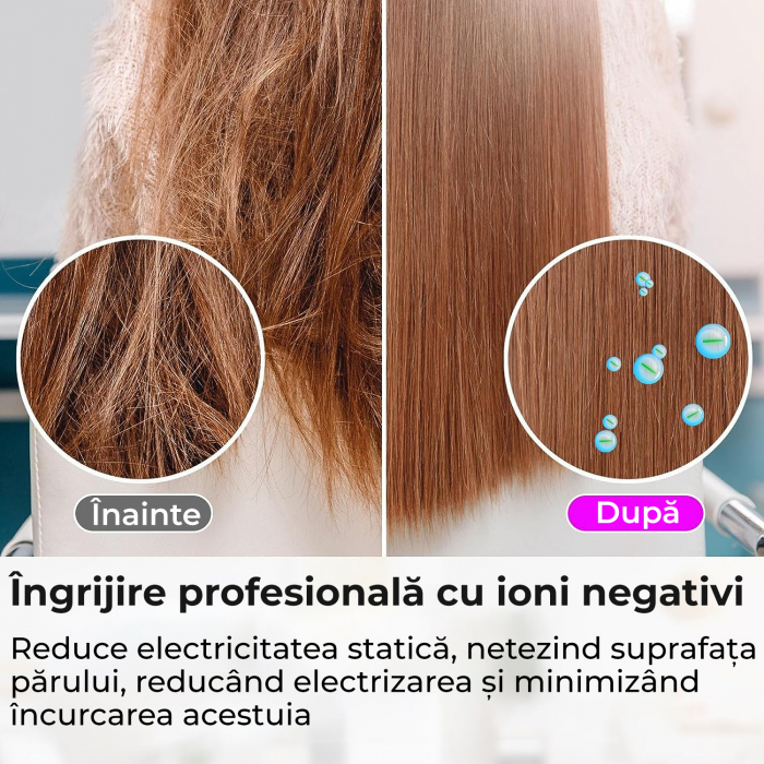Uscator de par profesional ionic, Roz si Negru [6]