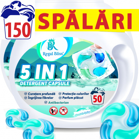 Detergent Rufe Capsule - Detergent de rufe capsule  5in1,Mountain Spring, 150 Spalari