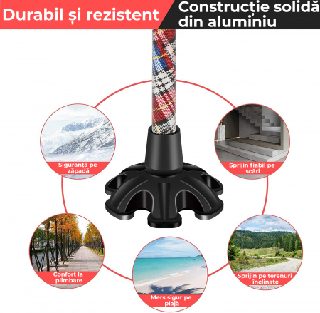 Baston ortopedic de sprijin pliabil - model cu dungi [2]