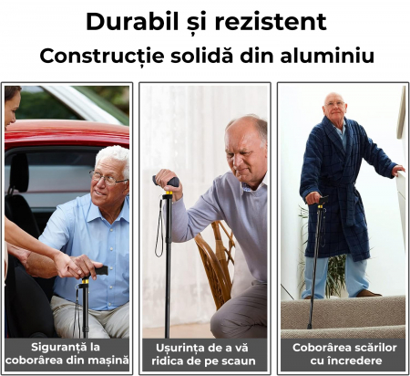 Baston ortopedic de sprijin pliabil - negru [3]