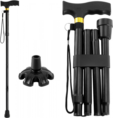Accesorii Medicale - Baston ortopedic de sprijin pliabil - negru