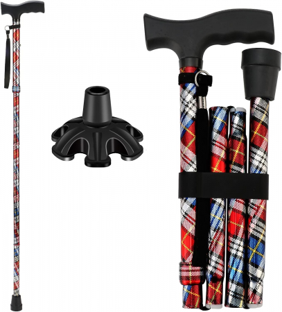 Accesorii Medicale - Baston ortopedic de sprijin pliabil - model cu dungi