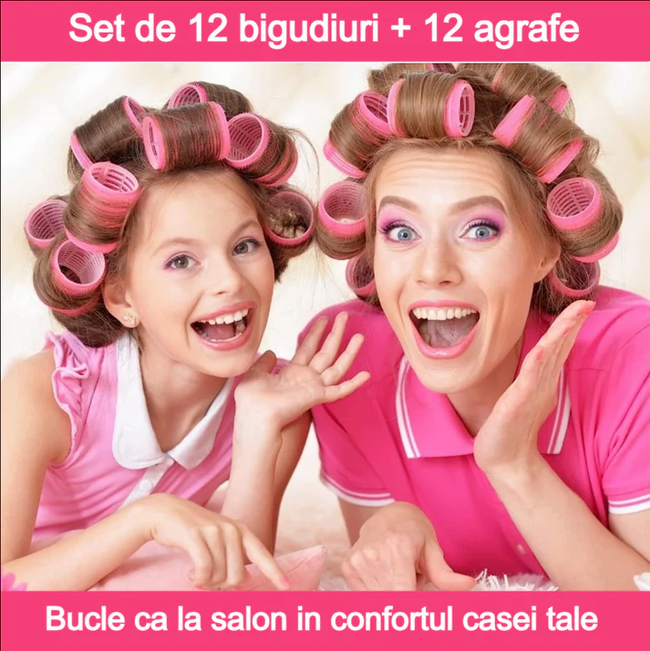 Bigudiuri - Bigudiuri profesionale de par  - roz