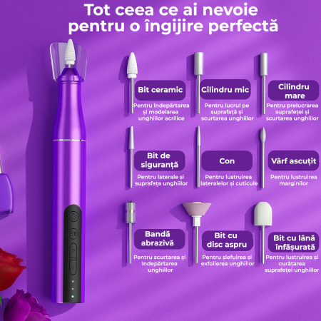 Freza electrica pentru unghii - mov [1]