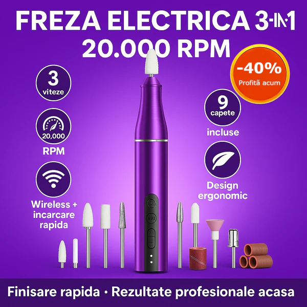 Manichiura & pedichiura - Freza electrica pentru unghii - mov