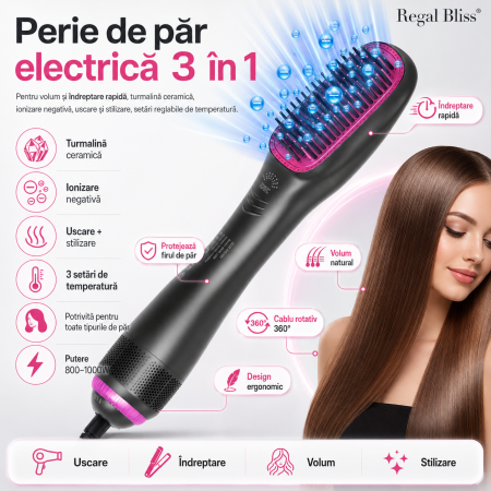 Perii de par - Perie de par electrica 3 in 1
