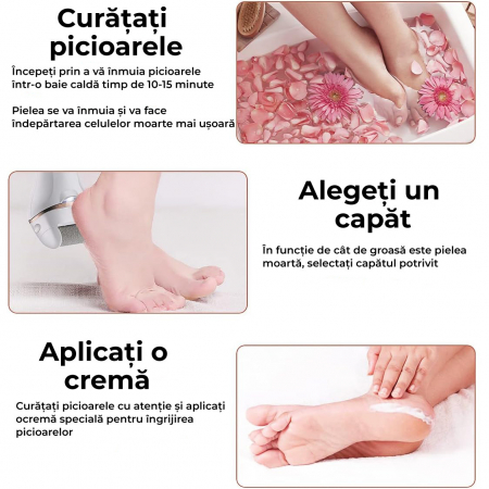 Pila electrica pentru picioare, Alb Negru [2]