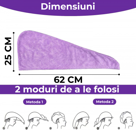 Prosoape de baie multicolore din microfibra, set 3 bucati [8]