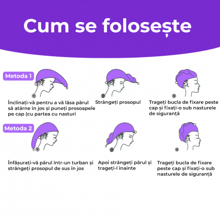 Prosoape de baie multicolore din microfibra, set 3 bucati [7]
