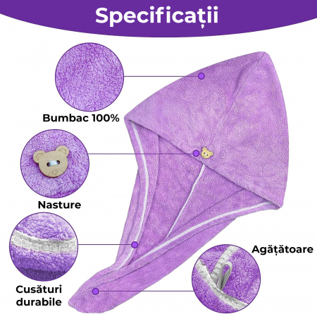 Prosoape de baie multicolore din microfibra, set 3 bucati [5]
