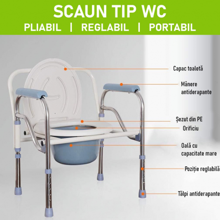 Scaun WC tip toaleta - Pliabil si reglabil [1]