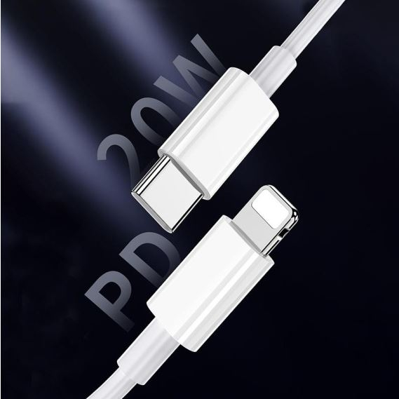 Cablu Date si Incarcare, KSC-981, USB-C la Lightning, PD20W, QC3.0, 1m, Alb [2]