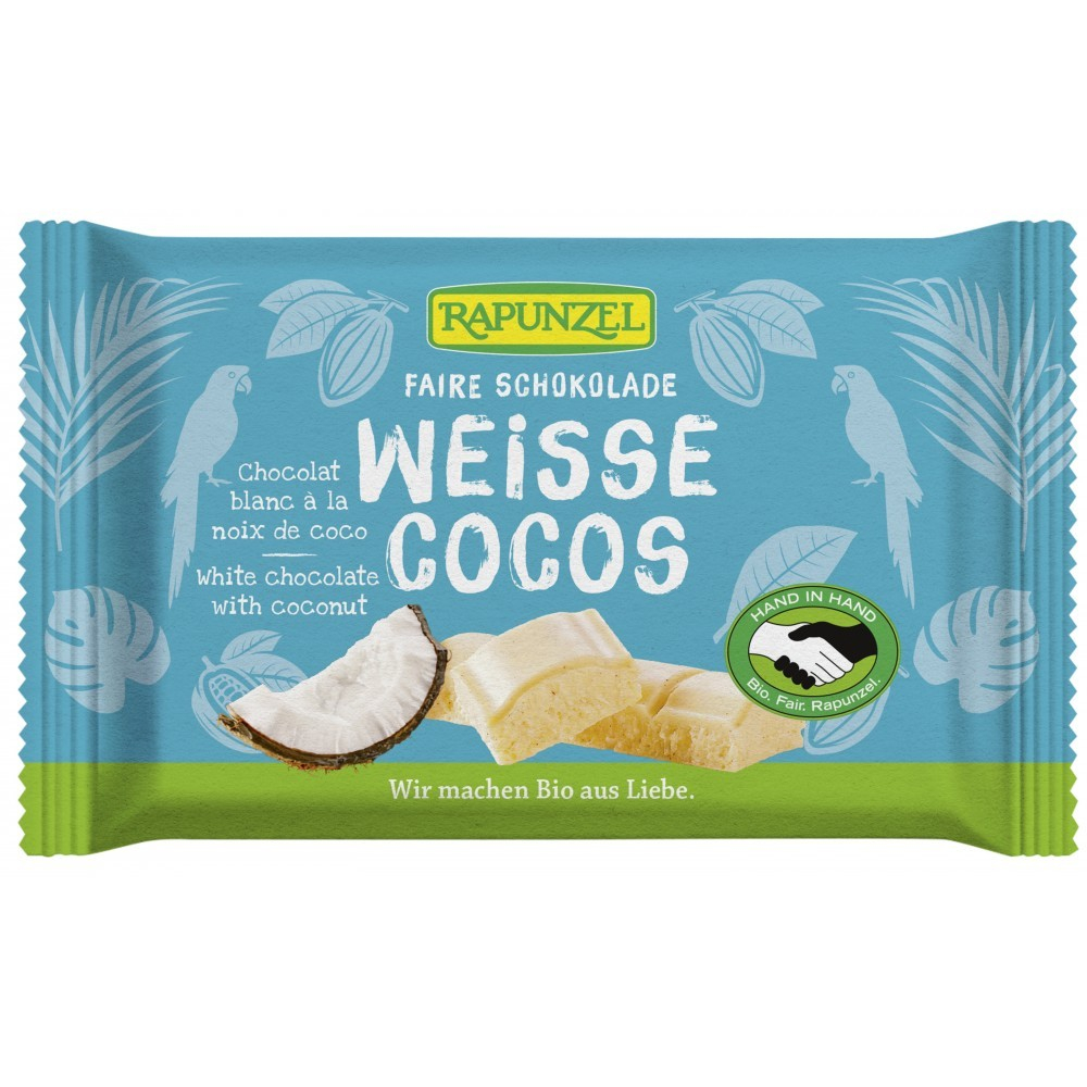 Ciocolată bio albă Cristallino cu bucăţele de cocos HIH [1]