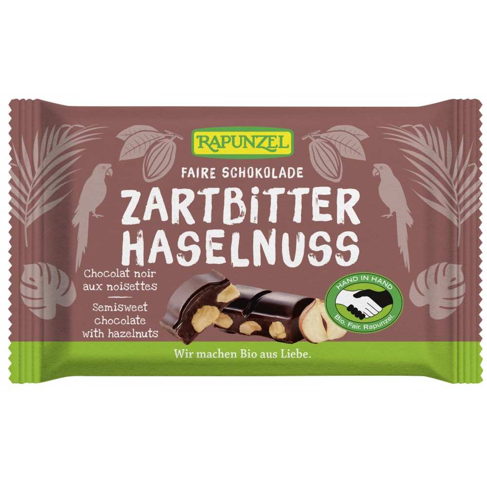 Ciocolata bio amăruie Cristalino 60% cacao si alune intregi HIH [1]
