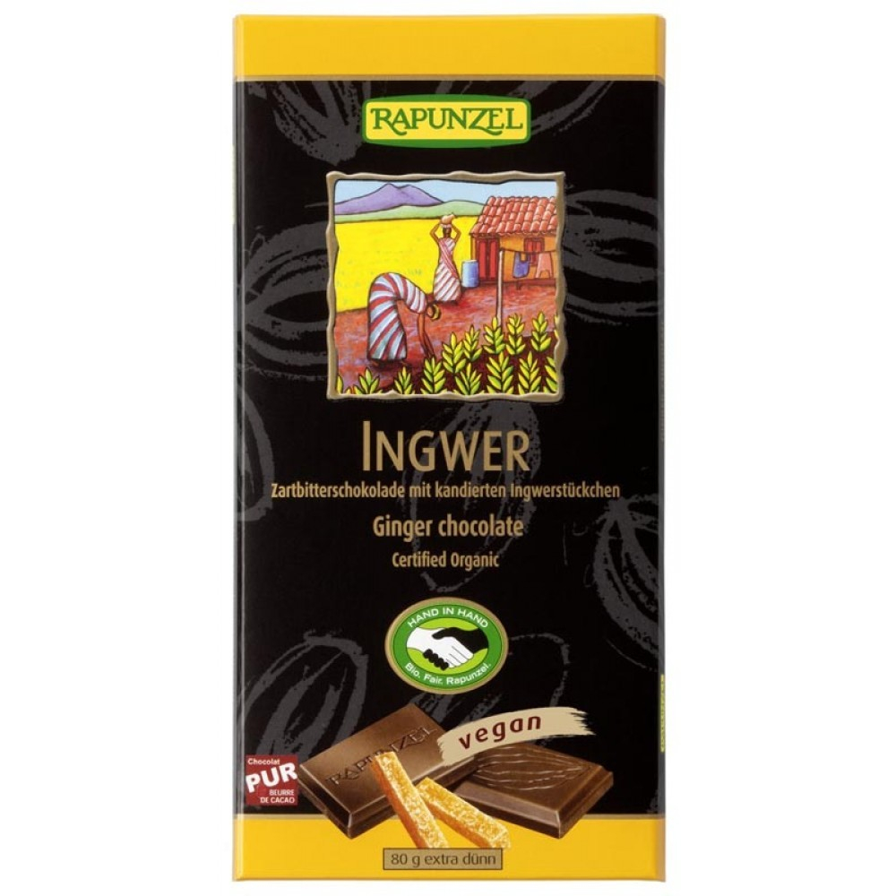 Ciocolata bio amăruie cu ghimbir 55% cacao HIH [1]