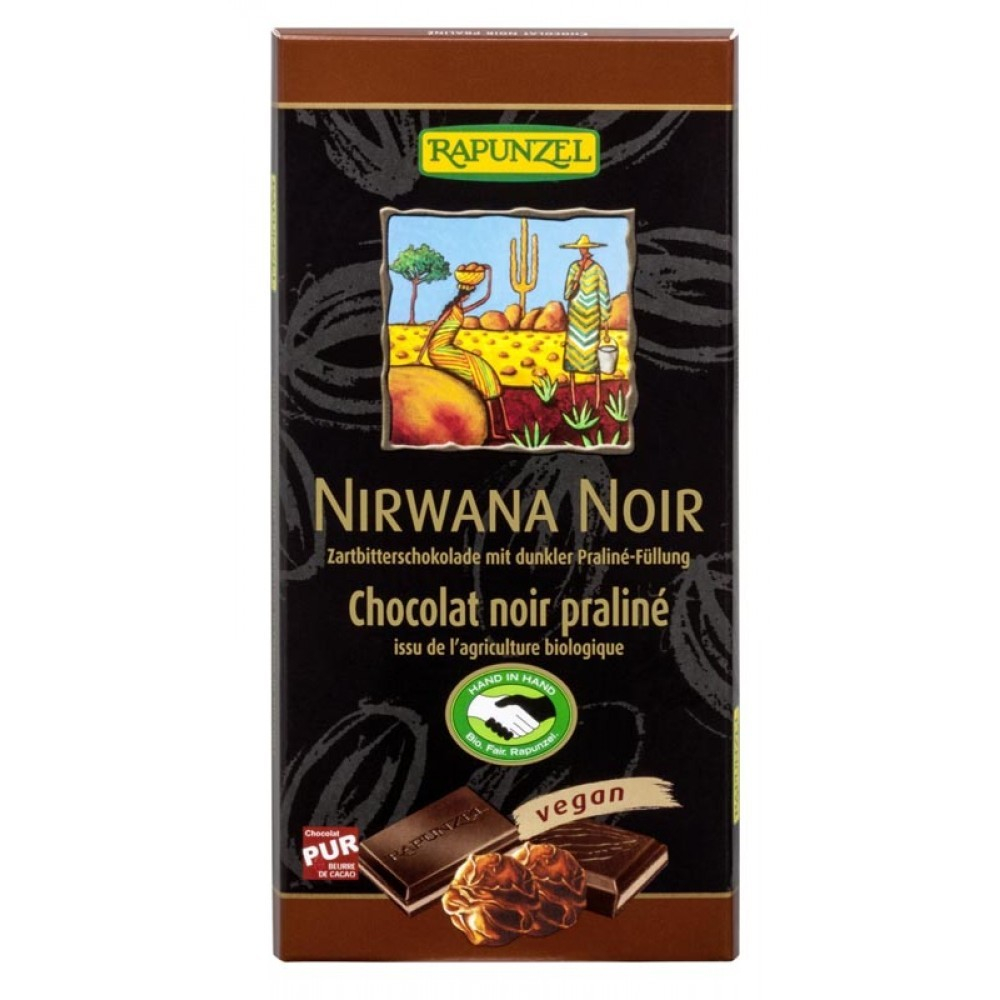 Ciocolata Bio Nirwana neagra cu praline 55% cacao [1]