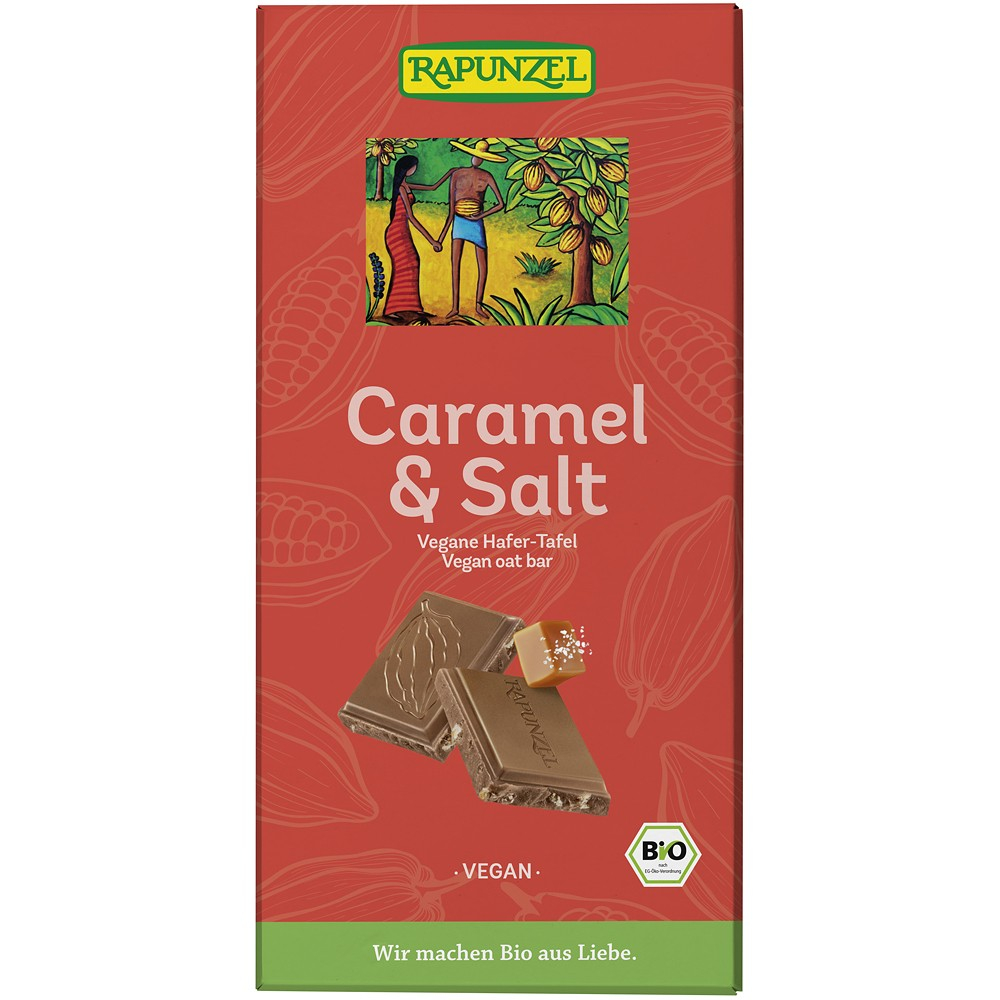 Ciocolata cu  ovaz si caramel sarat, vegana bio Rapunzel [1]