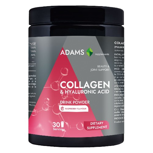 Collagen & Acid Hialuronic (pulbere instant, aroma zmeură), 600g [1]