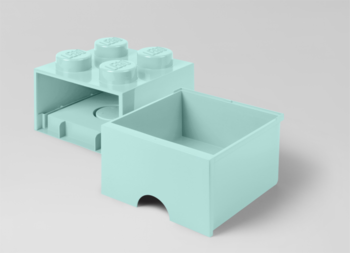 Cutie depozitare LEGO 2x2 cu sertar, aqua [3]
