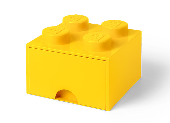 Cutie depozitare LEGO 2x2 cu sertar, galben [1]