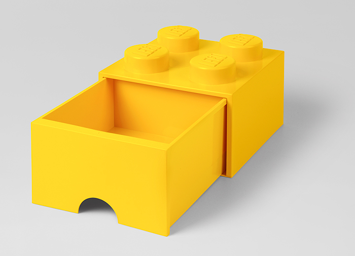 Cutie depozitare LEGO 2x2 cu sertar, galben [2]