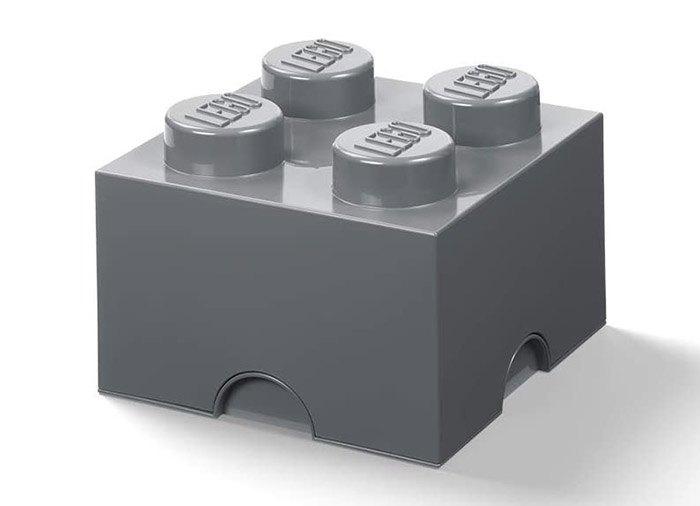Cutie depozitare LEGO 2x2 gri inchis [1]