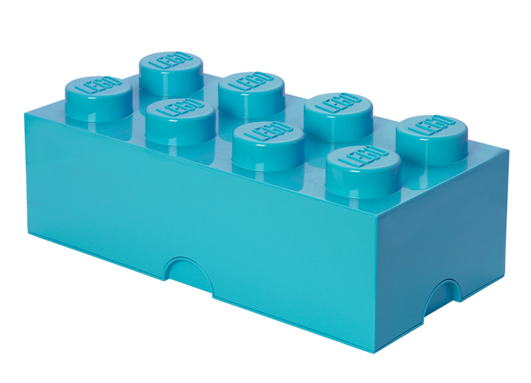 Cutie depozitare LEGO 2x4 albastru turcoaz [1]