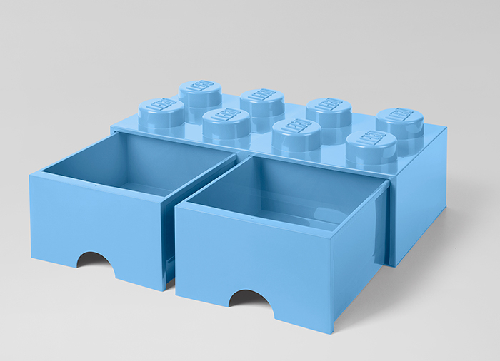 Cutie depozitare LEGO 2x4 cu sertare, albastru deschis [2]