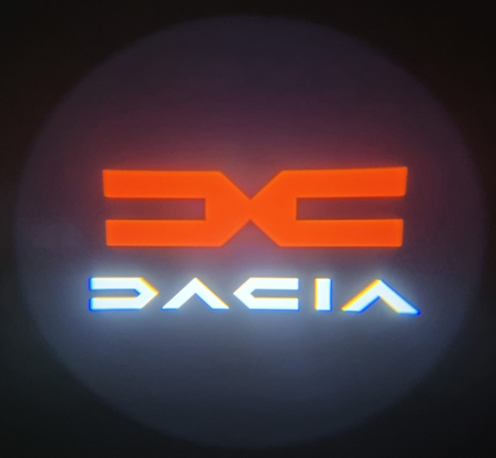 Set 2 lampi proiectoare logo DACIA cu lumina LED [1]