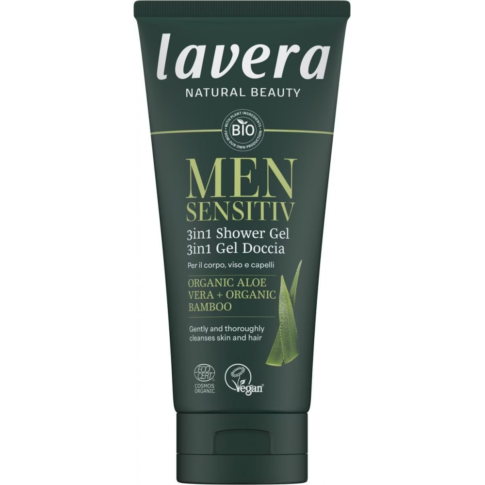 Gel de dus  sensitiv 3 in 1 cu aloe vera bio si bambus bio, pentru barbati [1]