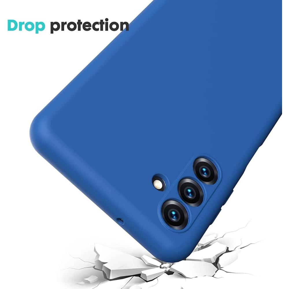 Husa de Protectie, Flippy, Samsung Galaxy A55, Liquid Silicone, Microfibra pe Interior, Protectie Antisoc, Compatibil Incarcare Wireless, Albastru [4]